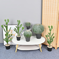 Cactus artificiel vert en plastique, décoration de table d'extérieur, touche tropicale, désertique, marocaine, vitrine, ornement, pot