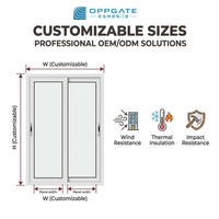 Fenêtre coulissante UPVC standard, dimensions personnalisées, épaisseur du cadre pour projets résidentiels