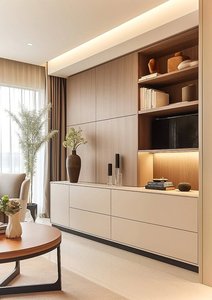 Credenza in Legno su Misura, Resistente all'Umidità, Mobile per Sala da Pranzo Familiare, Caffetteria, Piccolo Bar Domestico - Product Image 2