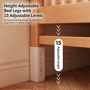 Cuna individual <span class=keywords><strong>de</strong></span> madera maciza para niños, plegable y ensamblable, con <span class=keywords><strong>respaldo</strong></span> suave y borde extensible, diseño <span class=keywords><strong>sencillo</strong></span> y personalizable. - Product Image 4