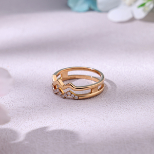Bague de fiançailles demi-éternité en or massif 14 carats avec diamants naturels, bijoux de luxe de haute qualité pour femmes, à porter au quotidien - Product Image 5