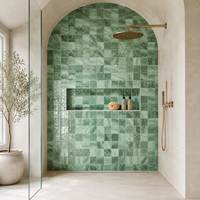 Mosaïque de piscine verte, aspect marbre, carrelage décoratif pour murs et sols de piscine, pour projets de villas, hôtels et complexes hôteliers