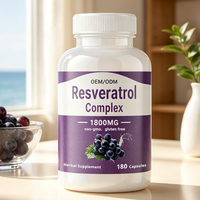 Capsules avancées de trans-resvératrol antioxydant pour éclaircir la peau, soutenir l'immunité, la santé cardiaque des adultes, complément alimentaire naturel à base de plantes