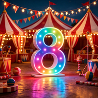 Decoración para Fiestas de Cumpleaños, Números y Letras LED Grandes de Metal para Exteriores, Letras y Números Gigantes Iluminados de 3 y 4 Pies para Alquiler en Fiestas