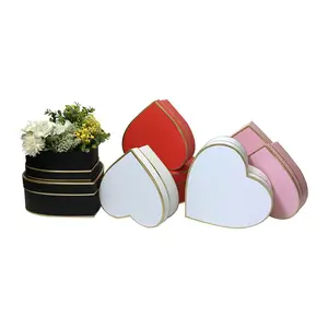 Kalp şeklinde çiçek kutusu sevgililer günü çikolata hediye kutusu paketi güller için yaratıcı tasarım