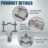 Soporte Ajustable de Porcelana para Cables con Abrazadera de Acero para Instalación en Postes de Soporte de Cables de Entrada Aérea