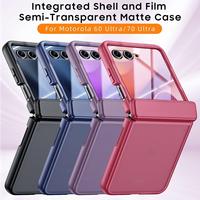 Étui de protection intégral antichoc en PC transparent mat pour Motorola Razr 70 Ultra