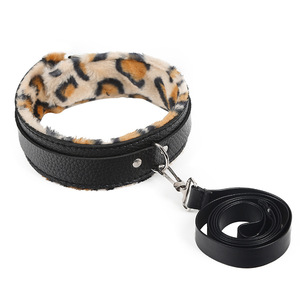 Lobo negro divertido leopardo estampado cuero felpa 7 piezas conjunto mujer boca forzada bola enchufe marido esposa entrenamiento esposas sexo adulto - Product Image 2