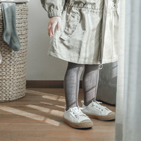 Collants côtelés en coton peigné pour bébé, mode enfant, filles, chaussettes