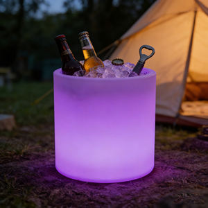 ポータブルモダン屋外ワインセラー、リモコン付きRGBカラーチェンジLEDライト、ホテル用プラスチック製アイスバケツ、卸売ビール用 - Product Image 5