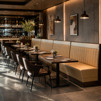 Banquette de restaurant, canapé, sièges rembourrés en tissu, mobilier de salle à manger commercial pour hôtel, personnalisable, fabricant en gros