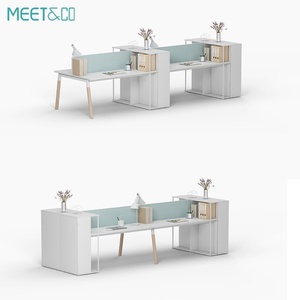New Arrival L-Shaped MDF Modern Office Furniture Wooden Staff Workstations 4-Person Convertible Office Partitions <b>Desk</b> Cabinet - Product Image 6