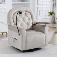 Fauteuil de massage pivotant contemporain pour allaitement maternel, pour salon, chambre à coucher, utilisation en extérieur, avec plateau amovible et support pour téléphone