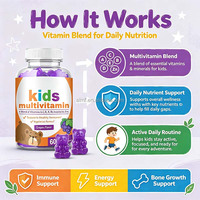 Gommes multivitaminées pour enfants, formule végétarienne, antioxydants, vitamines C, D, E, K, complexe B, zinc, soutien immunitaire, OEM, ODM, vente en gros, complément alimentaire