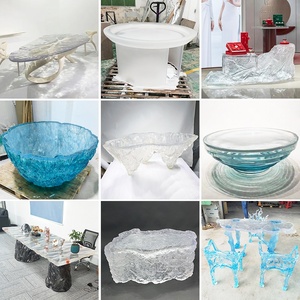 Transparent Resin Fiberglass Sculpture Custom Large Outdoor Abstract Semi-Handmade Art Decoration for Office & Shopping Mall - Product Image 3