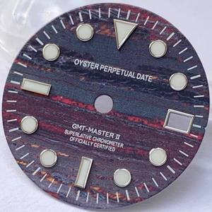 Cadran de montre en cendres volcaniques, NH35/NH34, 28,5 mm, bleu glace, luminescent, avec affichage de la date - Product Image 6