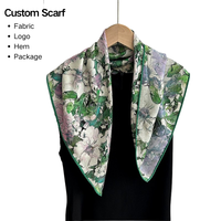 Écharpe carrée d'hiver élégante et artistique, impression numérique, grand châle pour femmes, accessoire de mode, écharpe à imprimé floral personnalisable