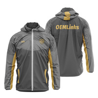 Veste de survêtement de football à capuche personnalisée par sublimation, imperméable, coupe-vent, légère, pour équipe, vente en gros