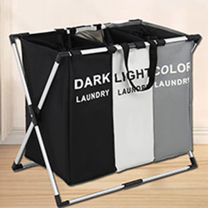 Panier à <span class=keywords><strong>linge</strong></span> pliable et durable en tissu Oxford, lavable, avec 3 sections, pour <span class=keywords><strong>salle</strong></span> <span class=keywords><strong>de</strong></span> <span class=keywords><strong>bain</strong></span>, chambre et <span class=keywords><strong>rangement</strong></span> domestique - Product Image 2