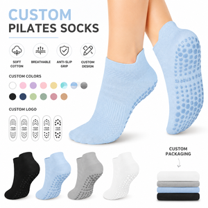Private Label Pilates Grip <b>Socks</b> Custom Logo Non Slip Barre <b>Socks</b> Manufacturer for Yoga Studio Fitness Brands - Product Image 1