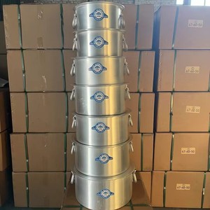 Ensemble de 7 casseroles en aluminium de grande capacité, de 18L à 55L, qualité professionnelle, pour la restauration, fournitures pour restaurants - Product Image 1