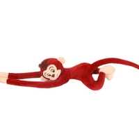 Vente en gros de jouets en peluche animaux de la jungle poupées singe en peluche bras long en rose brun rouge orange avec sangles suspendues cadeaux pour enfants