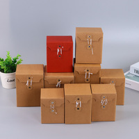 Emballage en carton kraft brun écologique pour bougies Boîtes personnalisées Boîte d'emballage artisanale Boîte d'emballage recyclable avec ficelle