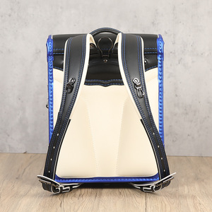 Student <b>Backpack</b> 18 In <b>Black</b> With Blue Spine Protecting School Education Unisex - Product Image 3