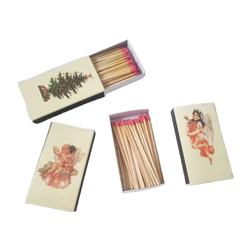 Wholesale 50Counts Extra Long Fireplace Gift Poplar Wood Safety Matches with Custom Logo