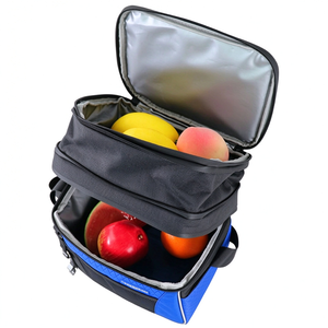 Sac isotherme pour aliments en nylon imperméable à double compartiment, fabriqué par un fabricant BSCI, avec fermeture éclair, pliable, motif géométrique, pour adultes - Product Image 6