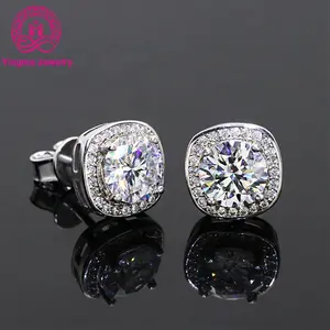 Fashion jewelry 0.5 carat 1 carat moissanite diamond earrings D color VVS GRA certificate moissanite earrings stud for gifts