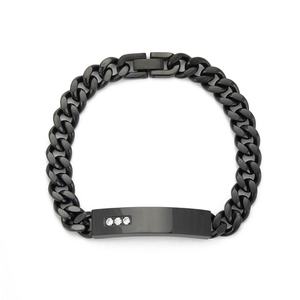 Bracelet cubain en acier inoxydable plaqué PVD de haute qualité avec pierres en zircon, vente en gros 2024 - Product Image 3