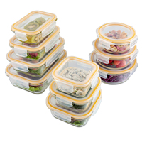 Groothandel Borosilicaat Glazen Voedselbewaarbakjes Ronde Lunchbox Set met Klepdeksel |   Luchtdicht, lekvrij, magnetronbestendig