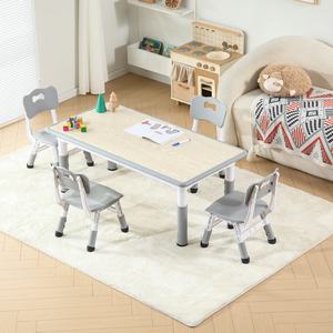 SINKIPA - Juego de <span class=keywords><strong>Mesa</strong></span> de <span class=keywords><strong>Estudio</strong></span> Multifuncional Ergonómica Moderna de Plástico con 4 Sillas, Altura Ajustable, Escritorio para Dibujar, Oficina en Casa - Product Image 1