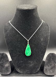 Colgante de Plata de Ley 925 hecho a mano para mujer chapado en oro con diamante natural estilo vintage con piedras preciosas de malaquita - Product Image 2