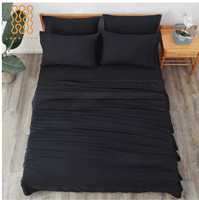 Fabricant de draps de lit en chine, Textile de maison de luxe, broderie de couleur unie, ensemble de draps de lit en microfibre 100%, toutes tailles