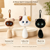 Boneka Kucing Robot Interaktif Bersuara, Bersertifikat CE, Mengulang Ucapan Anda, Super Lembut, Pereda Stres, Teman Peluk, 30cm