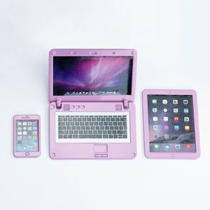 1/12 3 cái/bộ thu nhỏ bạc Dollhouse <span class=keywords><strong>mini</strong></span> máy tính xách tay máy tính bảng và điện thoại thông minh cảnh máy tính - Product Image 5