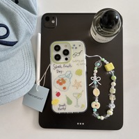 Pastorale Frais Blanc Vert Ins Sac D'été pour Filles 16Promax Graffiti Tomate Mûrier 15Pro avec TPU Matériel Mobile Phone Cases