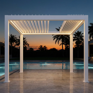 Pergola motorisée rétractable Anyhoo à montage rapide, bioclimatique en aluminium, pour balcon et <span class=keywords><strong>piscine</strong></span>, 3x3 4x3 <span class=keywords><strong>5x4</strong></span> 6x4m - Product Image 2