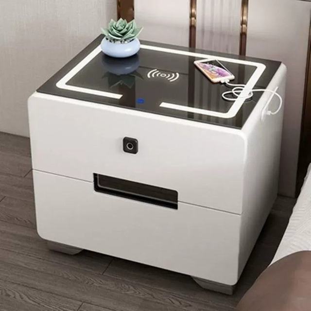 Factory Wholesale Modern Smart Nightstands Luxury Bedroom Bluetooth Speaker Wireless Charging Side Table for Bedroom Furniture