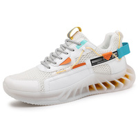 Suela de palomitas de maíz transpirable para hombre, zapatillas informales de malla, talla grande, para correr, deportes al aire libre