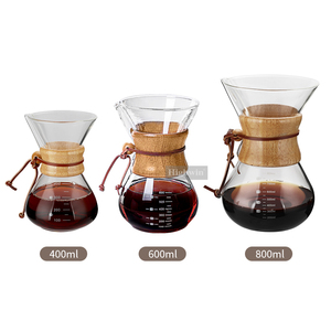 HIGHWIN 400ml 600ml 800ml Soporte de <span class=keywords><strong>madera</strong></span> Vidrio Cold Brew Coffee Maker Pour Cover Coffee Dripper - Product Image 5