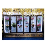Réfrigérateur commercial à température unique pour exposition florale, vitrine verticale à 3 portes vitrées pour magasin de proximité