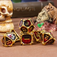 Ensemble de dés en métal faits à la main pour D&D, 7 pièces, polyédriques, pour jeux de rôle et jeux de société, logo personnalisé, durables