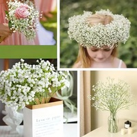 Buket Gypsophila Bunga Buatan Mirip Asli Bertema Langit Berbintang dengan Batang Hijau untuk Dekorasi Pernikahan, Fleksibel untuk Rangkaian Bunga DIY