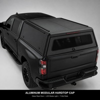 Kanopi Bak Truk Modular Aluminium Warna Hitam Doff Penutup Bak Pikap Lampu Rem LED Pintu Belakang