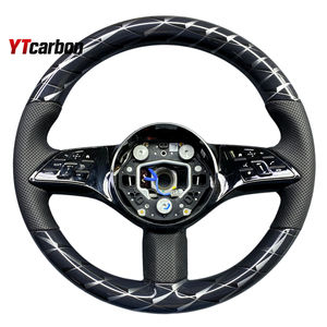 YTcarbon para Sprinter ESprinter <span class=keywords><strong>Evito</strong></span> 2024 + piezas de automóvil accesorios de Interior de coche volante de cuero negro brillante personalizado - Product Image 6