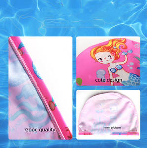 หมวกว่ายน้ำเด็กลาย<span class=keywords><strong>การ์ตูน</strong></span>น่ารักผ้าโพลีเอสเตอร์ยืดได้ป้องกันผมยาวพร้อมหมวกสระว่ายน้ำน่ารักสำหรับเด็กผู้ชายเด็กผู้หญิง - Product Image 6