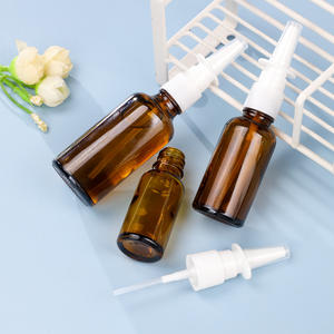 Mini flaconi per spruzzatore nasale in vetro ambrato 30ml 50ml 100ml flaconi Spray in vetro per congestione nasale portatili con tappo Spray nasale - Product Image 3